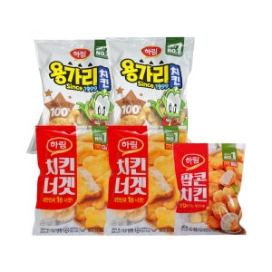 용가리치킨 300g 2봉+치킨너겟 300g 2봉 +팝콘치킨180g 1봉
