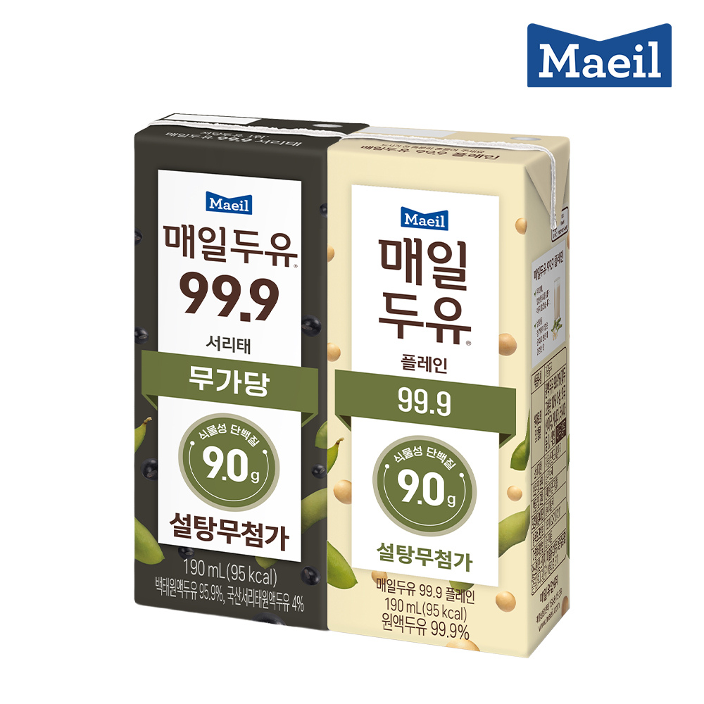 매일두유 190ml 플레인24팩+서리태24팩