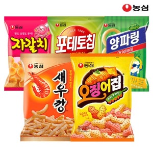 농심 새우깡4봉+자갈치4봉+양파링4봉+오징어집4봉