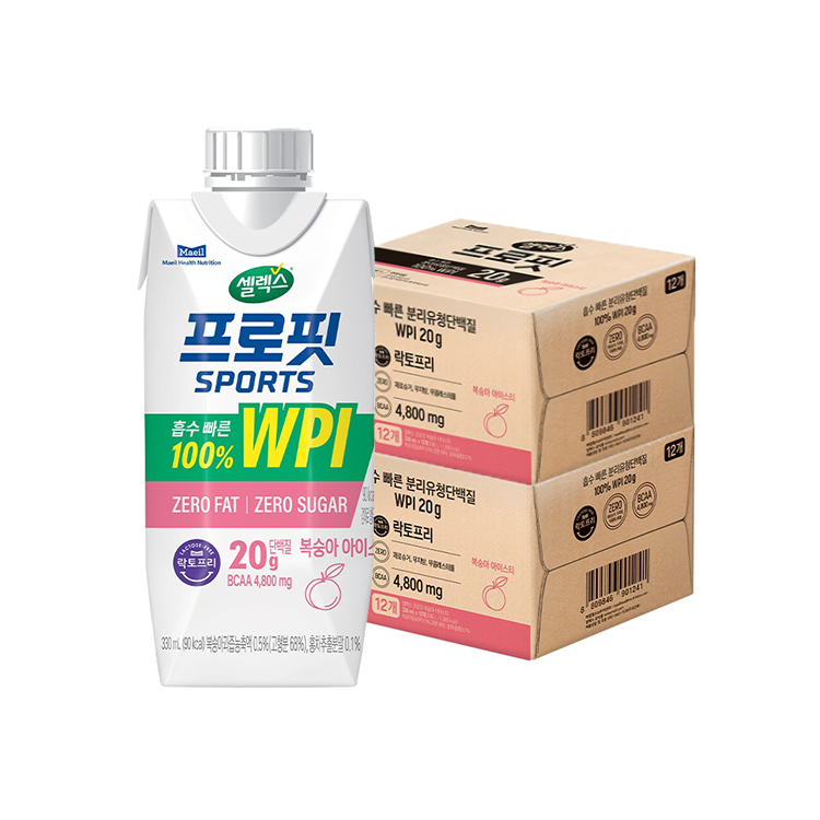 wpi 드링크 초코 + 복숭아 330ml 24팩