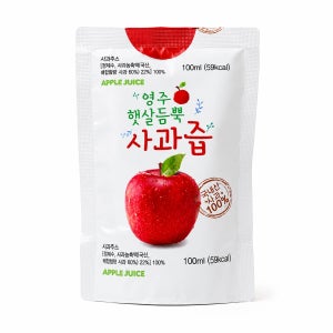 영주 햇살듬뿍 사과즙 100mlX100포 대용량 100포