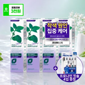 2080 덴티리프 화이트닝 치약 4입 + 칫솔 4입