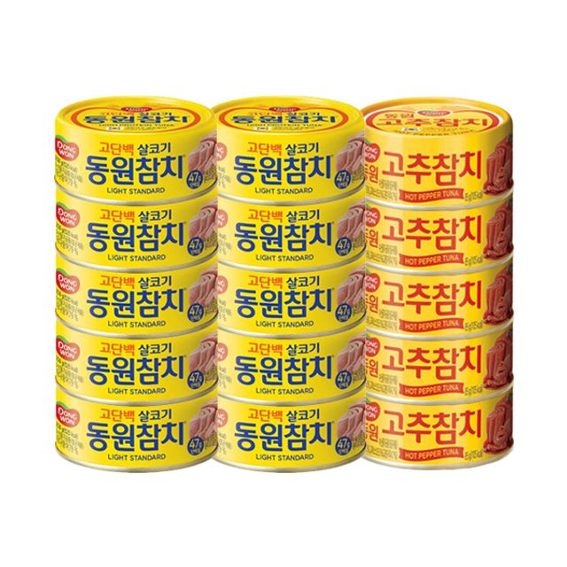 동원 라이트스탠다드참치 85g*10개+고추참치 85g*4개