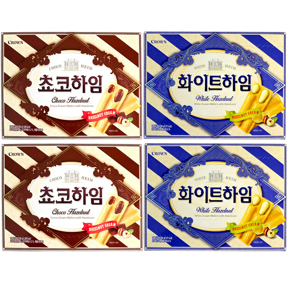 크라운 초코하임 4팩 + 화이트하임 4팩